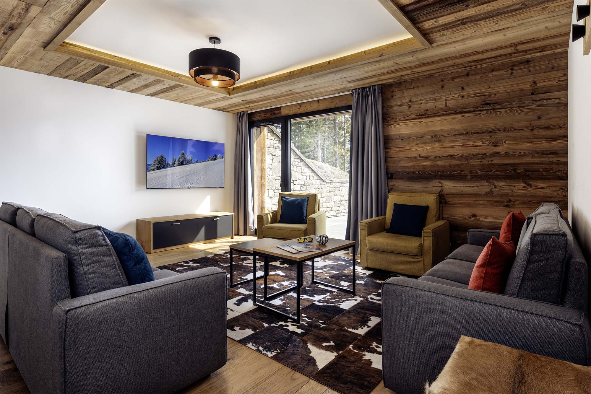 Living room in Apartment n. 1 at Résidence L'Orée du Bois in La Rosière