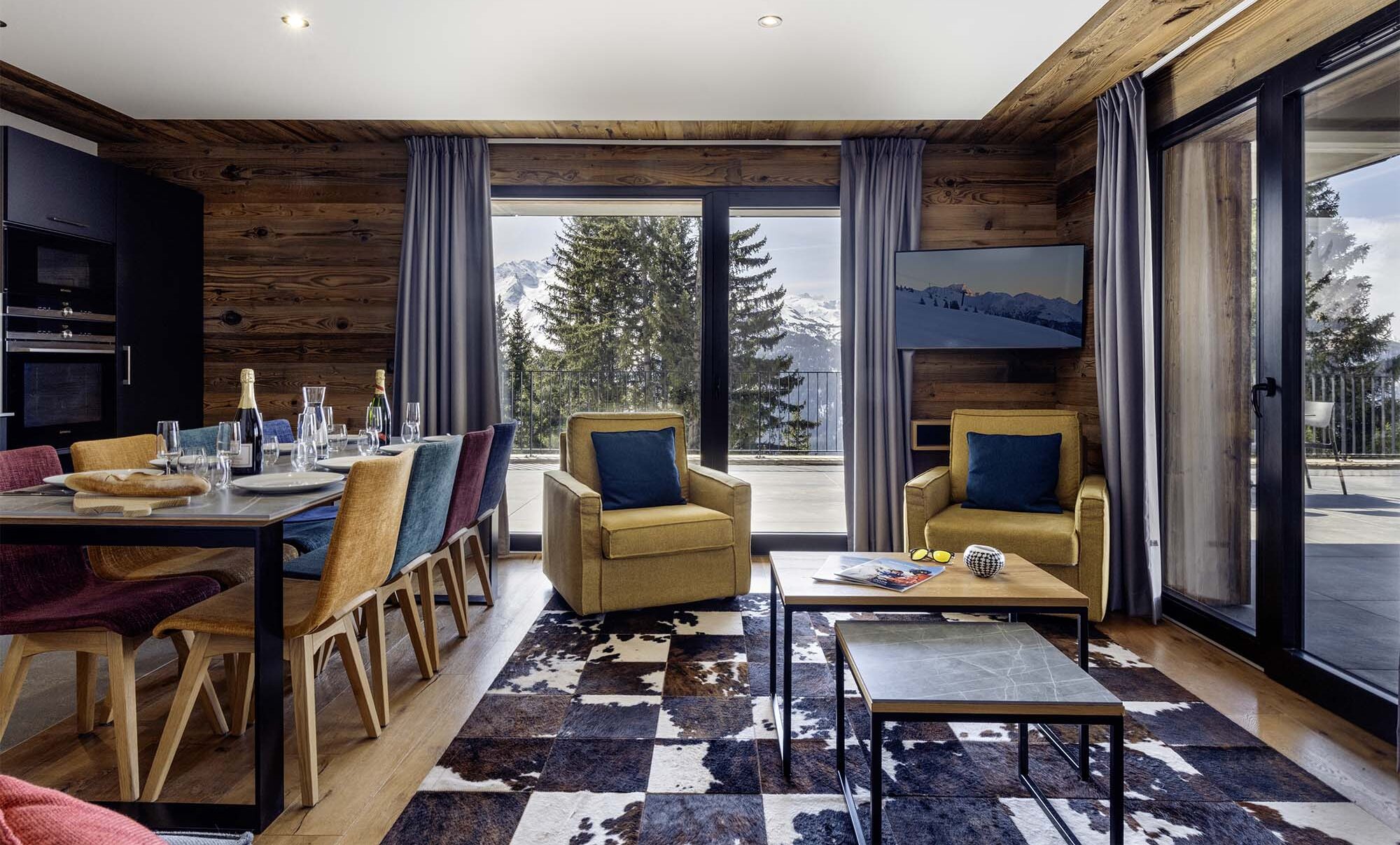 Living room in Apartment n. 2 at Résidence L'Orée du Bois in La Rosière