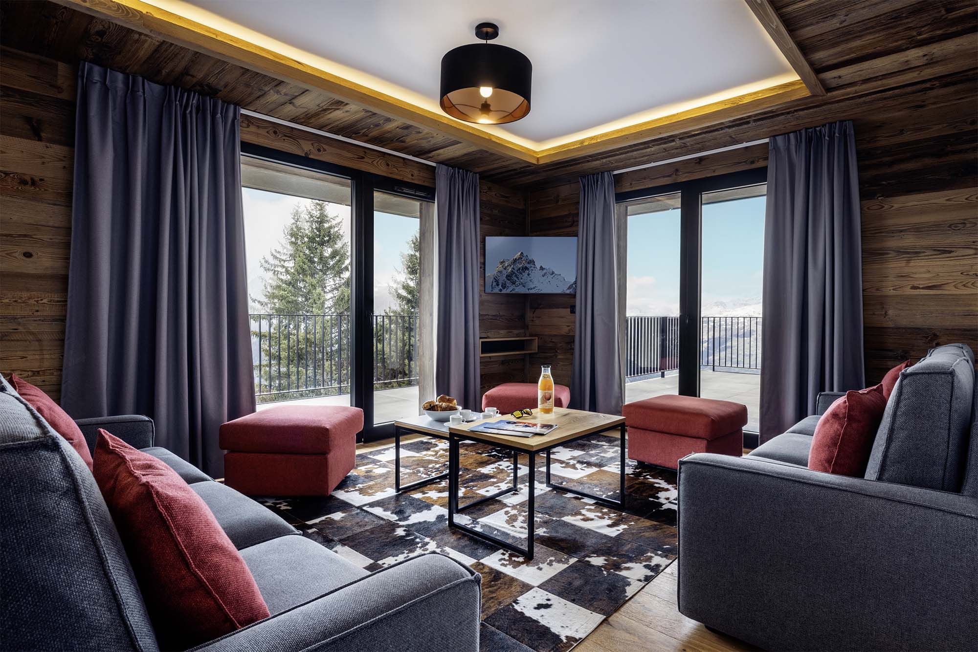 Living room in Apartment n. 3 at Résidence L'Orée du Bois in La Rosière