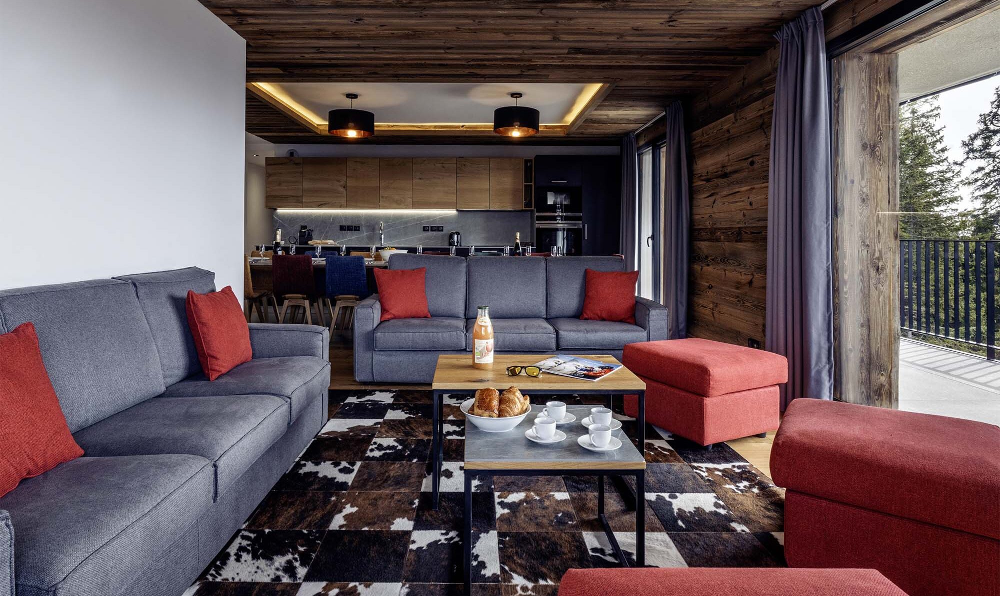 Living room in Apartment n. 4 at Résidence L'Orée du Bois in La Rosière