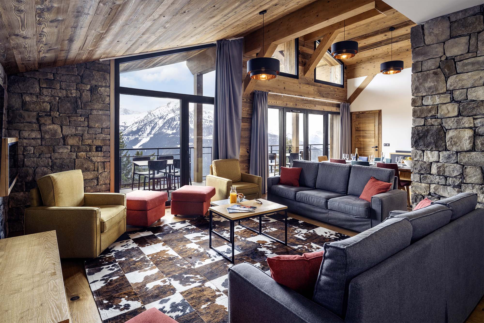 Living room in Apartment n. 5 at Résidence L'Orée du Bois in La Rosière