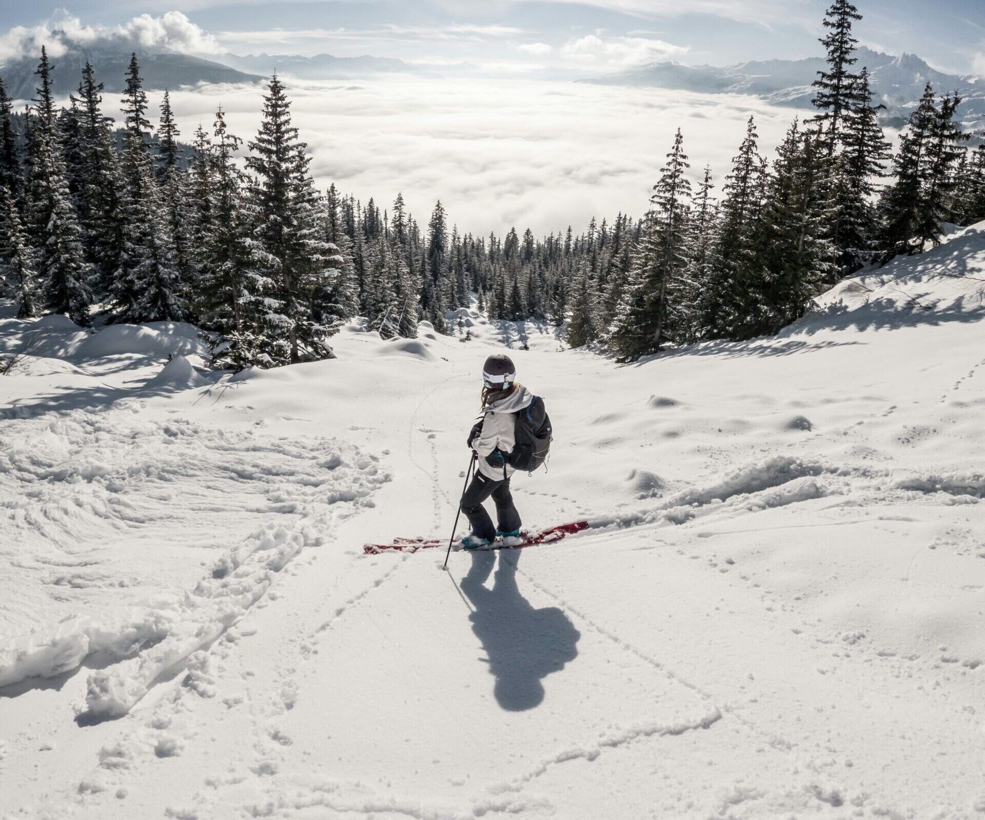 Skier in La Rosiere French Alps