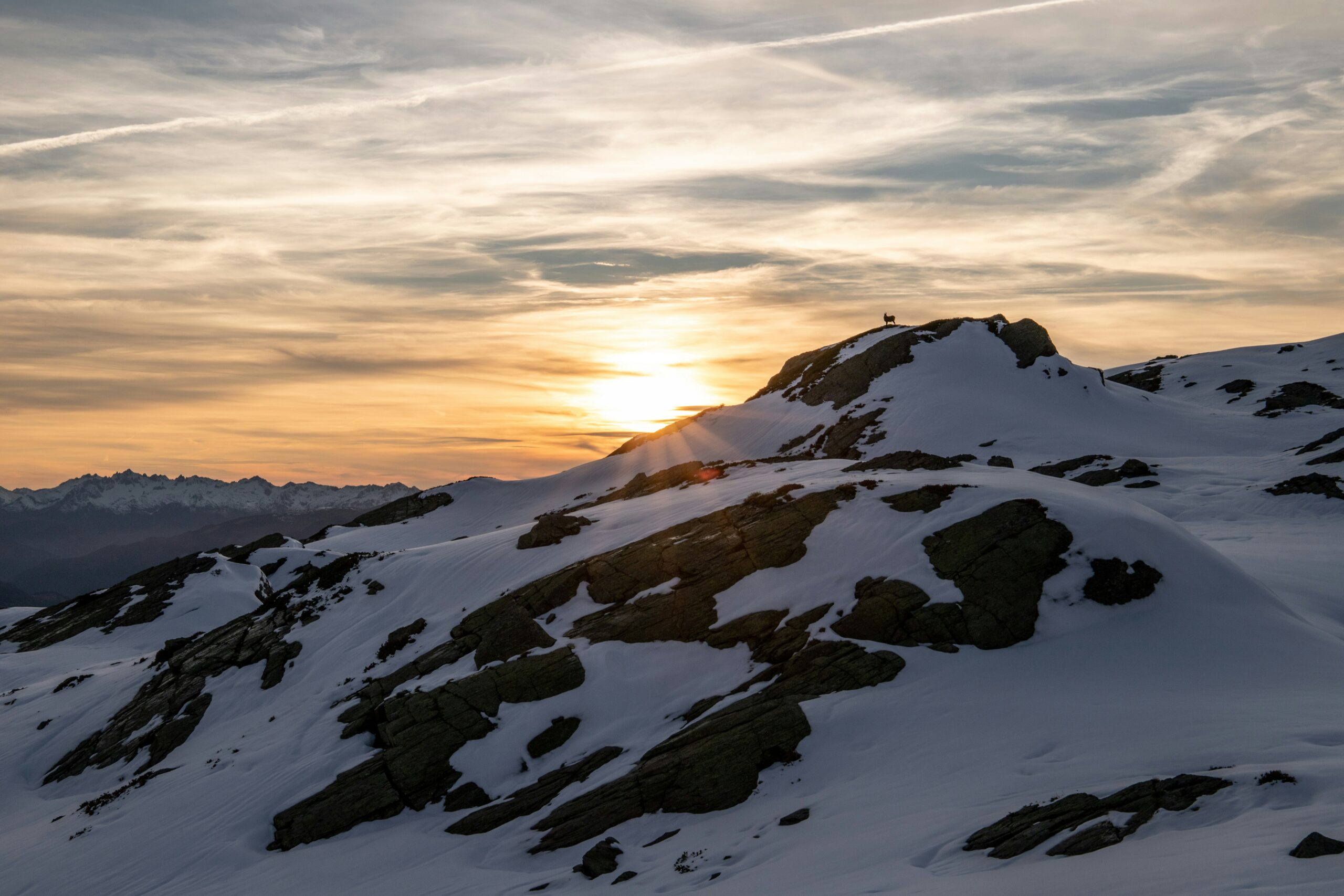 Sunset in La Rosiere French Alps