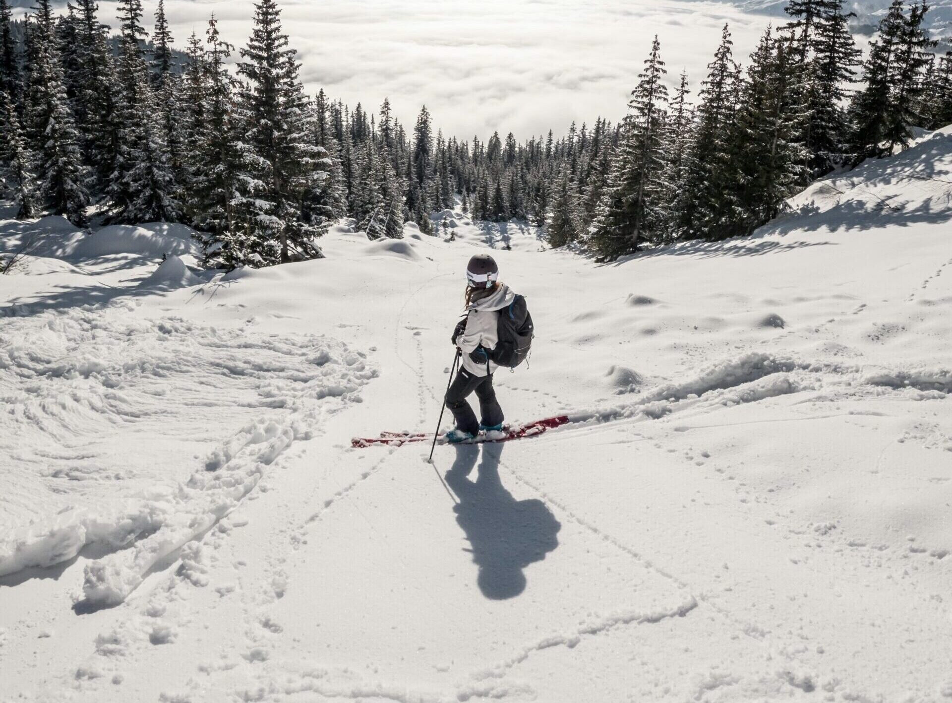 Skier in La Rosiere French Alps